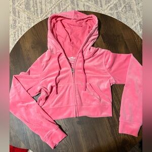 Hollister Pink Velour Zip-sweatshirt